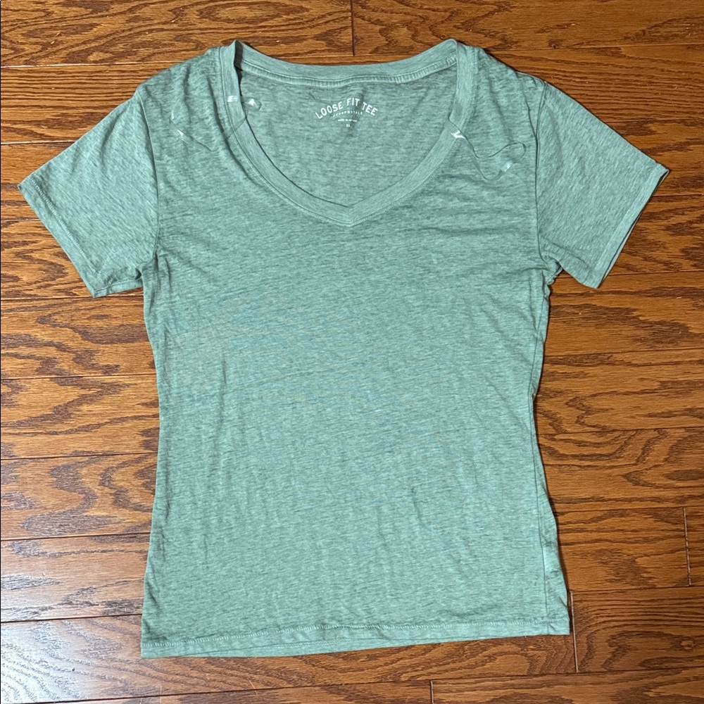Aeropostale Light Green V-Neck Tee